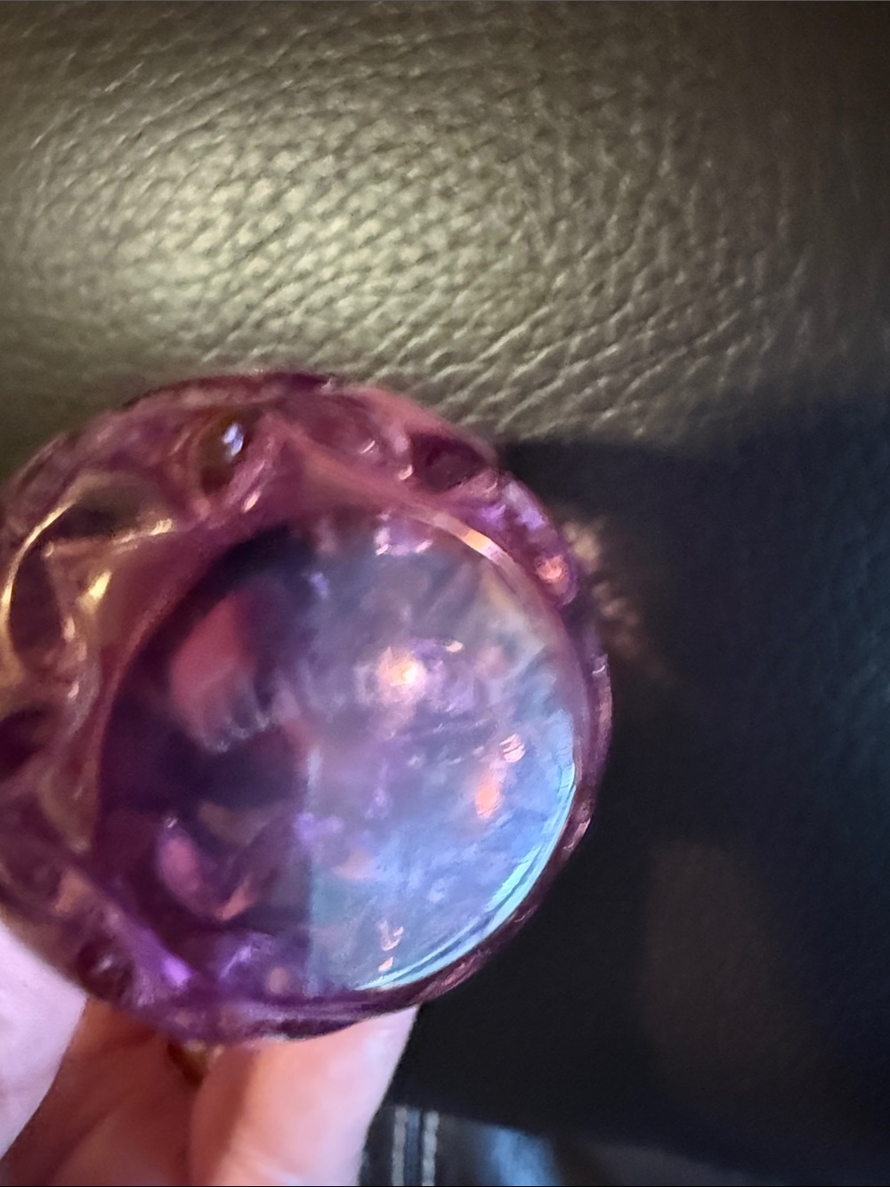 Waterford Crystal Amethyst Lavender Egg Paperweight - Picture 3 of 7